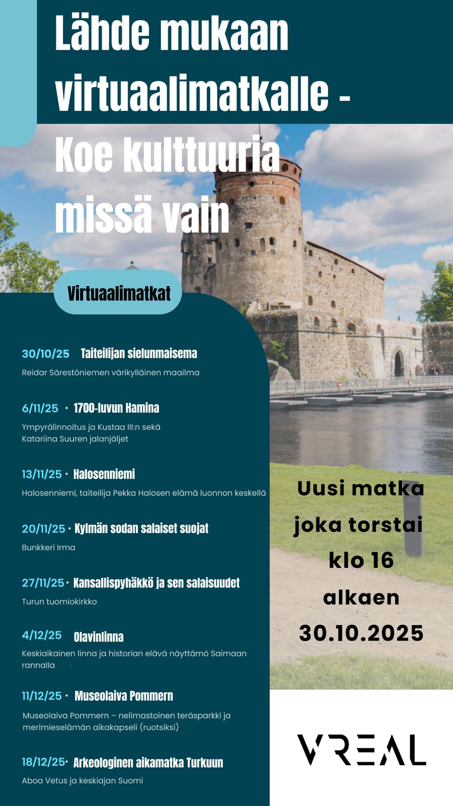 Virtuaalimatkojen aikataulut